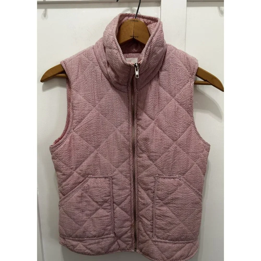 Peach Love California Blush‎ Pink Quilted Sleeveless Preppy Vest